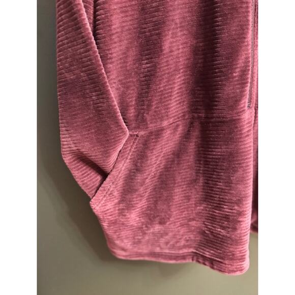 LL Bean-Women's Soft Stretch Corduroy Pullover,Half Zip-Size XL-Deep Wine - Picture 3 of 7